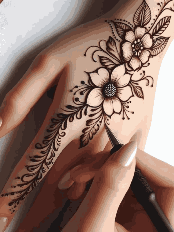 flower mehndi design