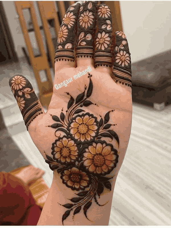 flower mehndi design